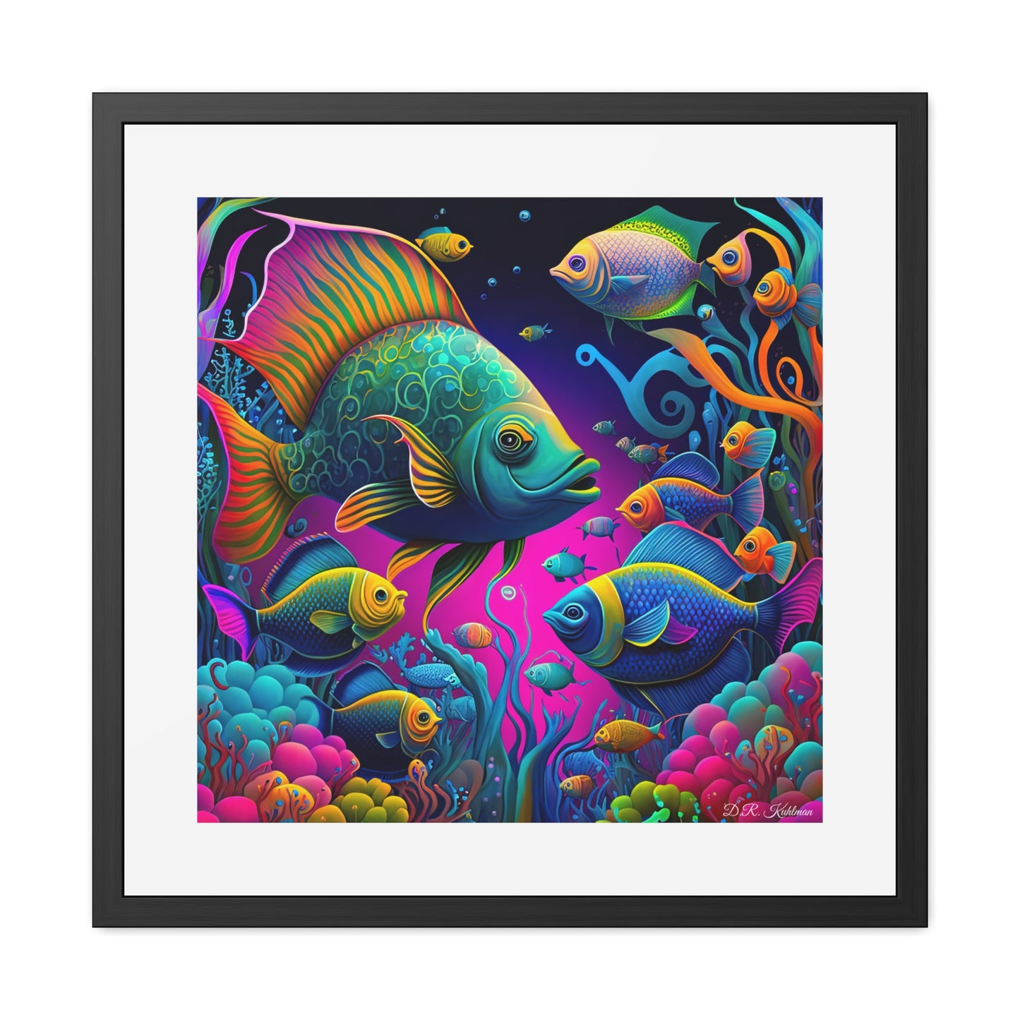 Fish Faceoff - Framed Fine Art Print