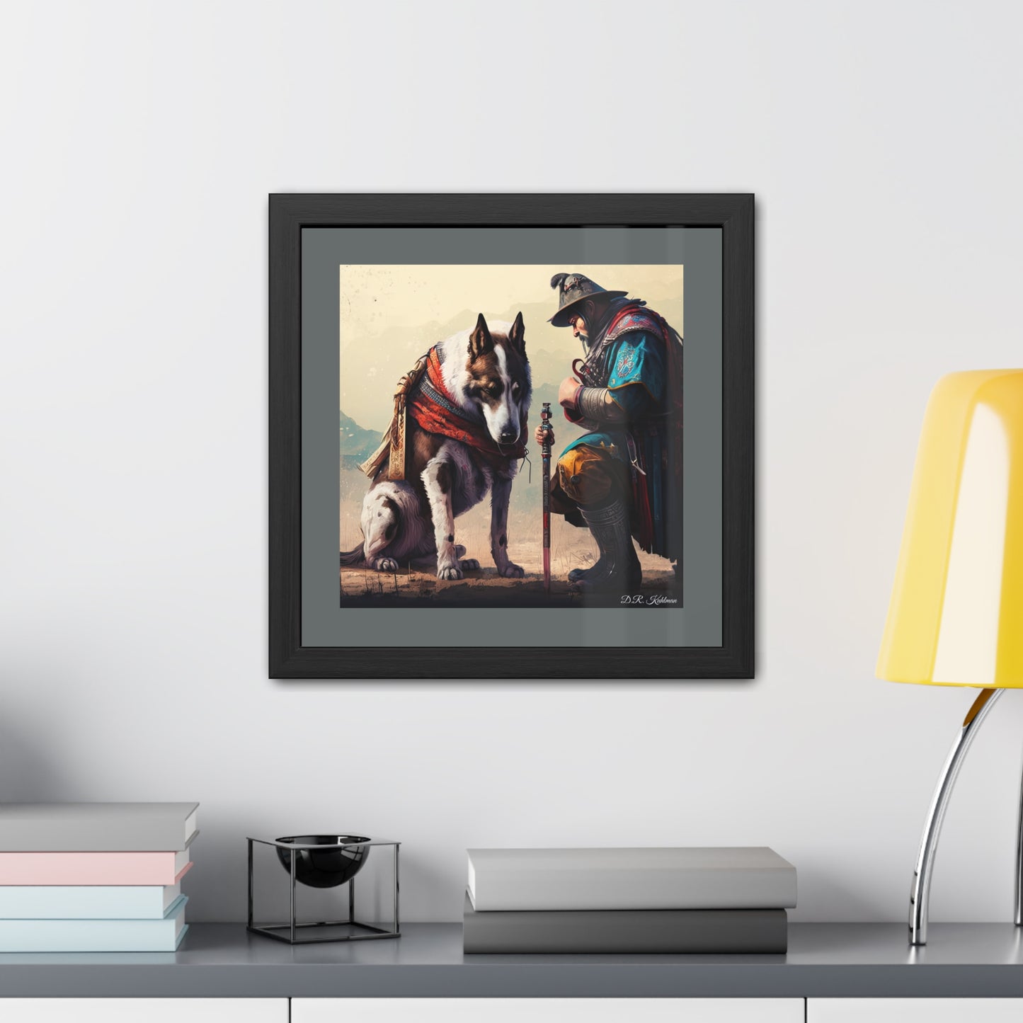 Mourning Samurai Battle Dog - Framed Fine Art Print