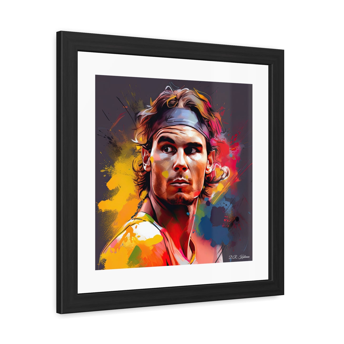 Raphael Nadal Portrait - Framed Fine Art Print