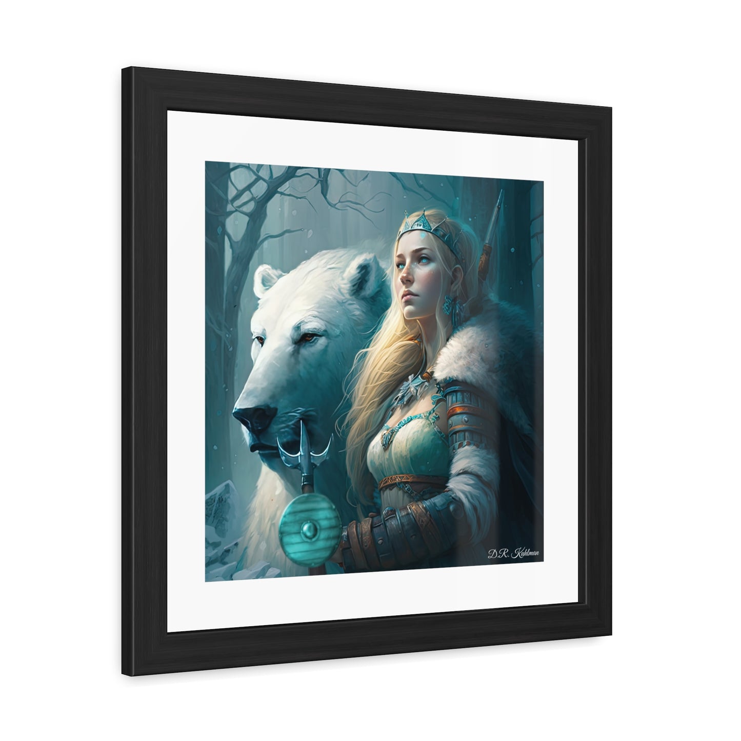 Viking Polar Bear Queen - Framed Fine Art Print