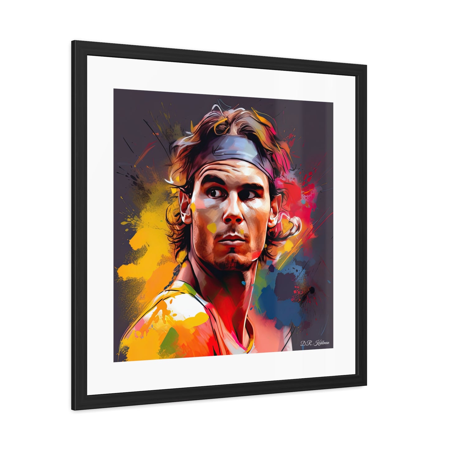 Raphael Nadal Portrait - Framed Fine Art Print