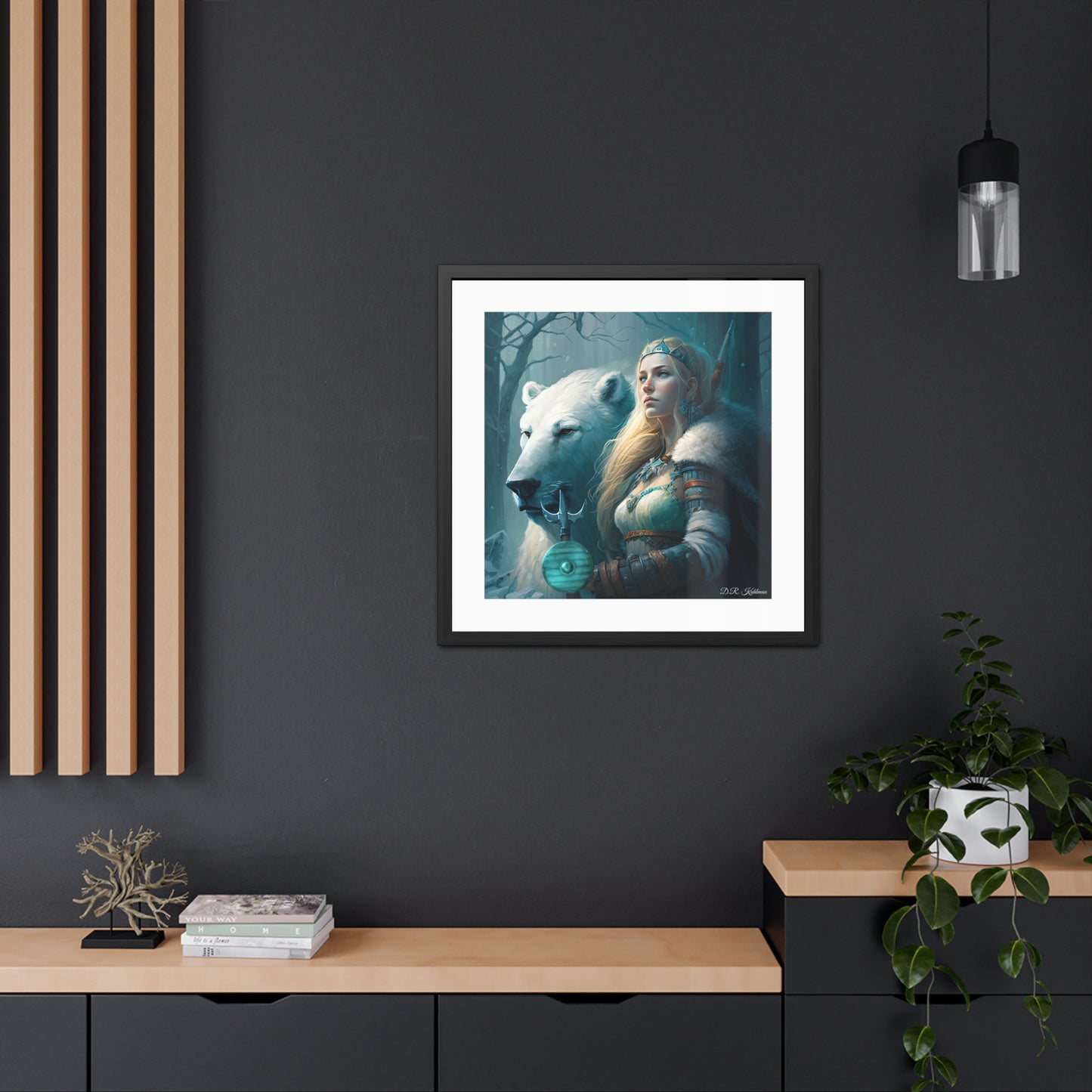 Viking Polar Bear Queen - Framed Fine Art Print